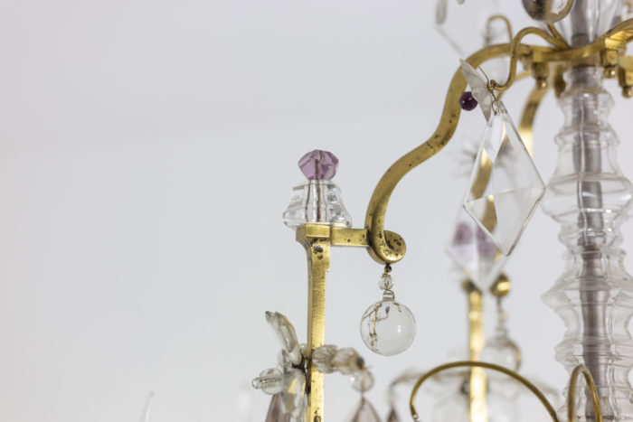 Chandelier in bronze and crystal - bronze and detail crystal