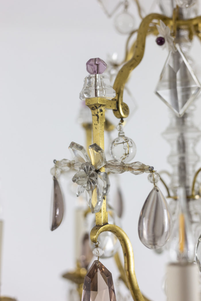 Chandelier in bronze and crystal - detail crystal