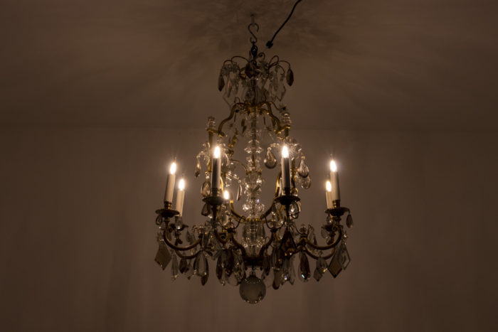 Chandelier in bronze and crystal - shadows and lights