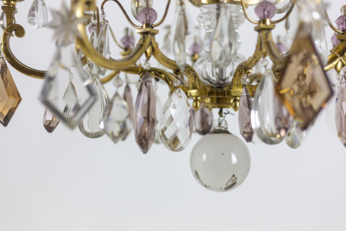 Chandelier in bronze and crystal -  zoom ball