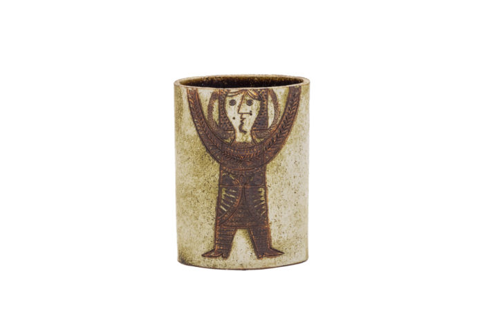 Vase signed Roger Capron - face