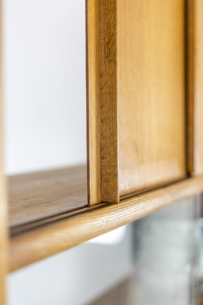 Bookcase in oak - détail vantaux bois
