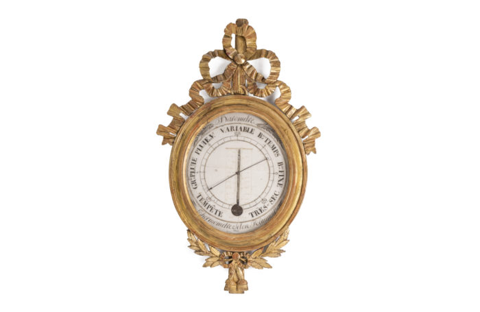Barometer in gilded wood, Louis XVI period - face