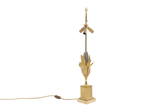 Lampe Maison Charles épi de maïs en bronze doré et argenté - sans abat-jour