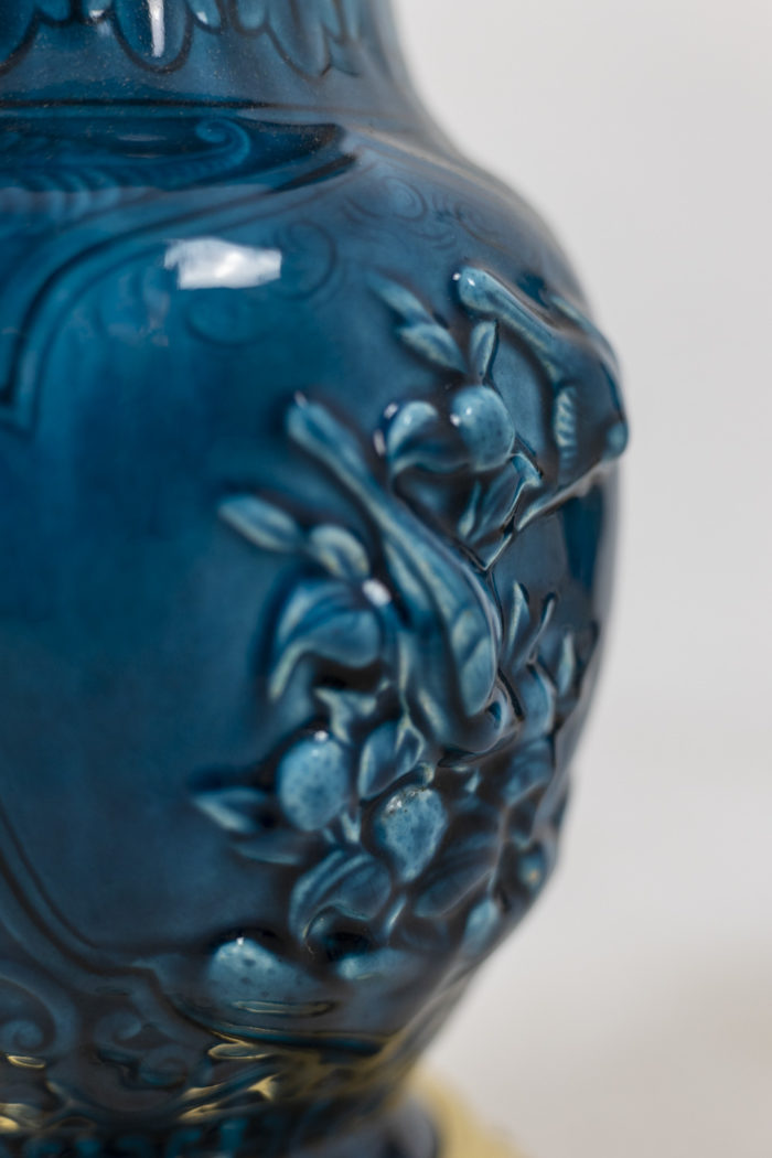 Paire de lampes bleues circa 1880 - autre zoom