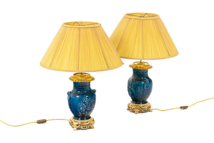 Paire de lampes bleues - face