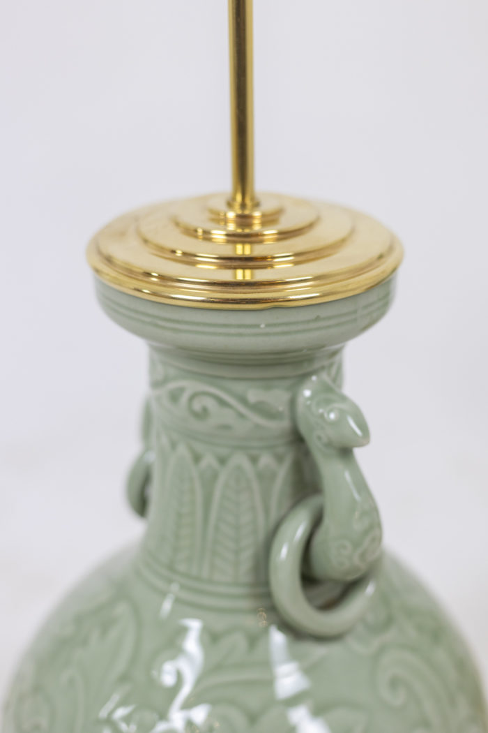 Paire de lampes en porcelaine céladon circa 1880 - zoom