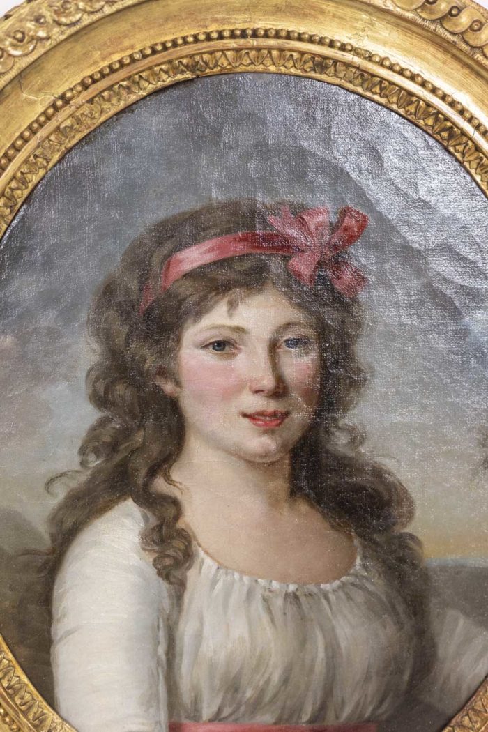 Oil on canvas from the Directoire period - face