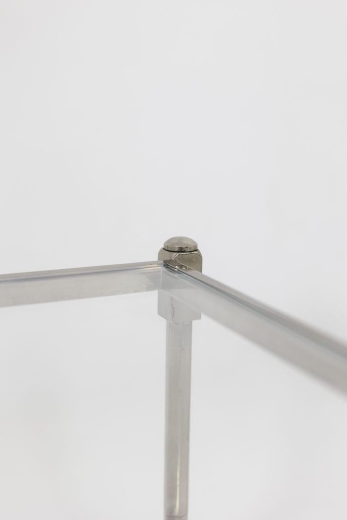 Coffee table in nickel-plated steel - detail