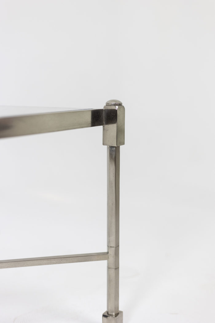 Coffee table in nickel-plated steel - focus