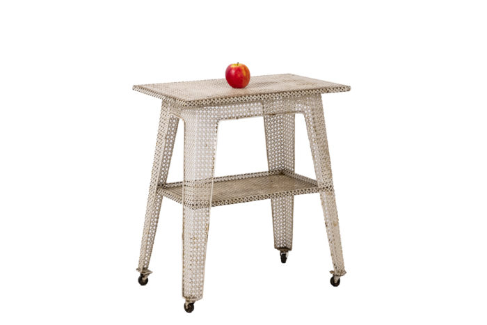 Table in iron openwork white lacquered - ladder