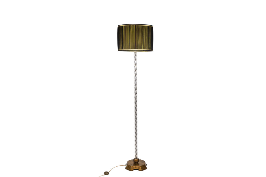 Maison Baguès, Floor lamp in glass and gilded metal, 1950s