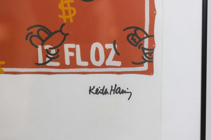 Lithographie de Keith Haring représentant Andy Warhol - signature