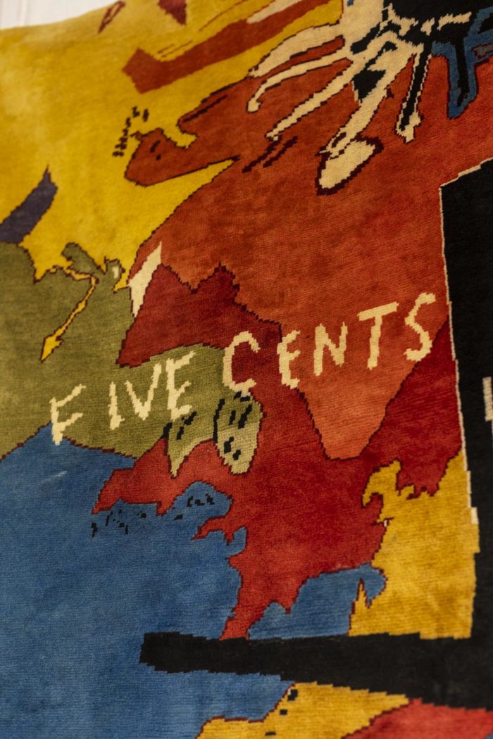 Tapestry in the style of Basquiat - five cents