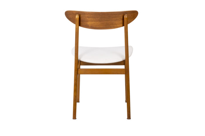 Chair in teak and white leather, 1960s - back of the seat