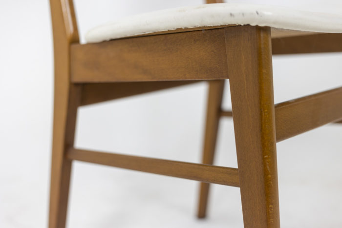 Chair in teak and white leather, 1960s - base