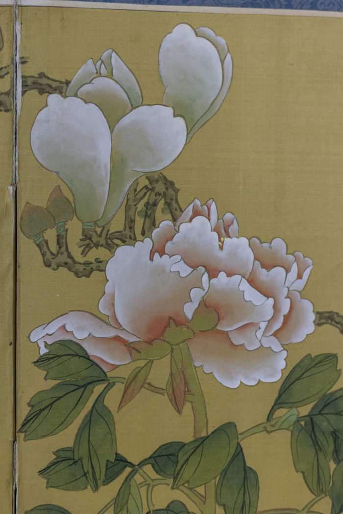 Silk painting in japanese style, 1950s