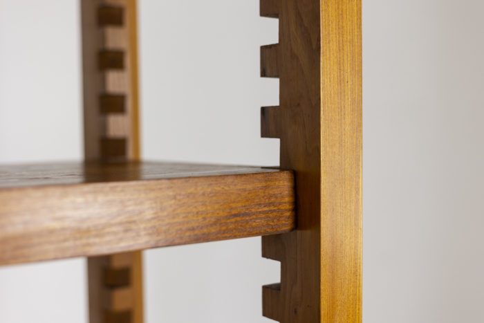 Pierre Chapo, Shelves cabinet in natural elm - detail