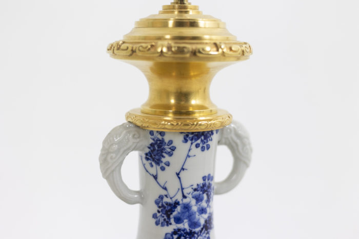 Lamp in Japanese porcelain and gilt bronze