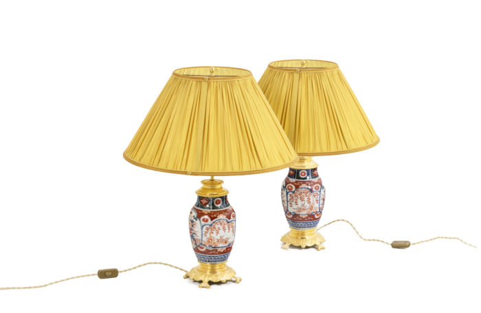 Paire de lampes en porcelaine Imari et bronze doré, circa 1880 - la paire