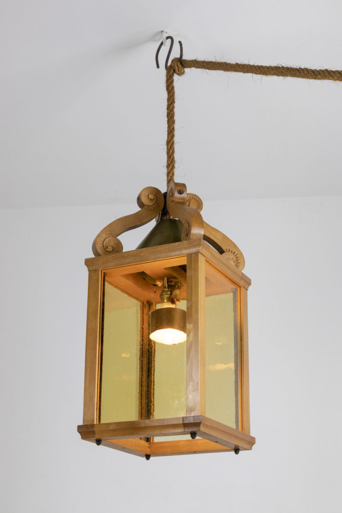 Pair of natural beech lanterns