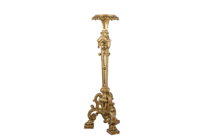 Louis XIV style stand in gilded and carved wood - face