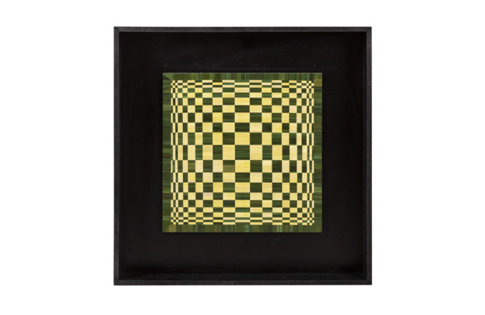 Tableau en marqueterie de paille en hommage à Victor Vasarely - face