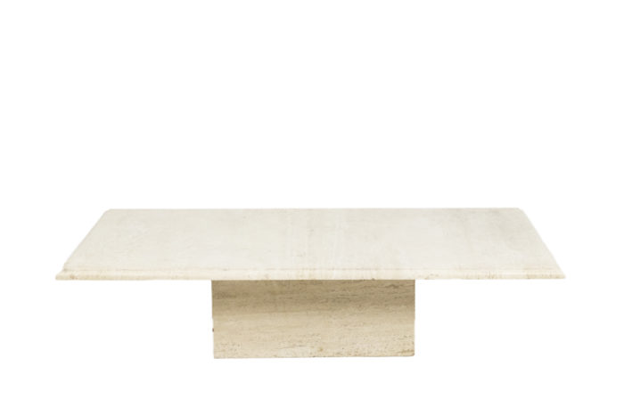 Rectangular travertine coffee table, 1980s - face