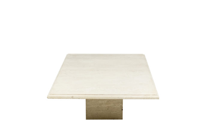 Rectangular travertine coffee table, 1980s - profile