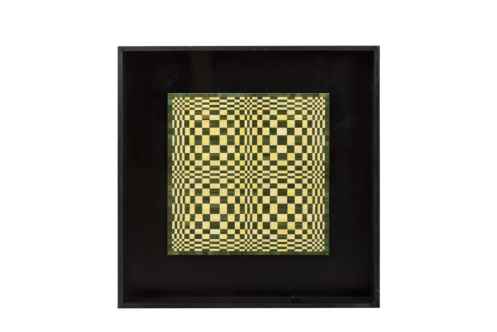 Tableau en hommage à Victor Vasarely en marqueterie de paille - face
