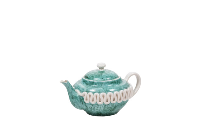 Sainte-Radegonde, Blue and white ceramic teapot - 3/4