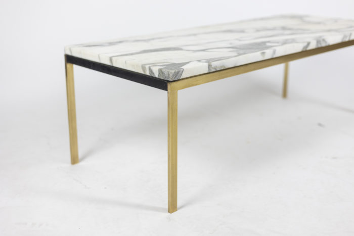 Coffee table in marble and gilded bronze, 1970s