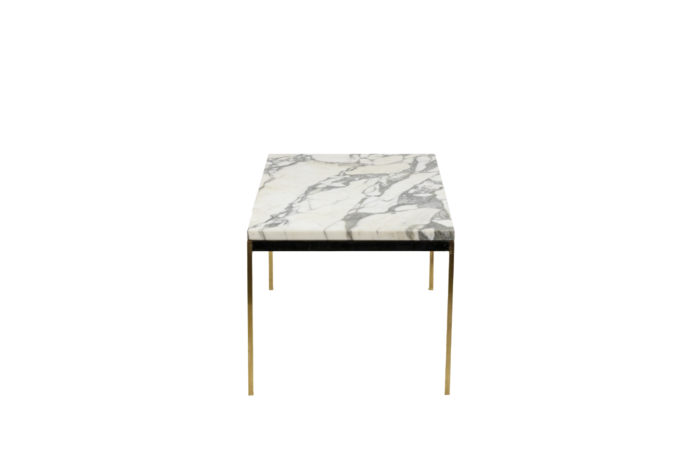 Coffee table in marble and gilded bronze, 1970s - profile
