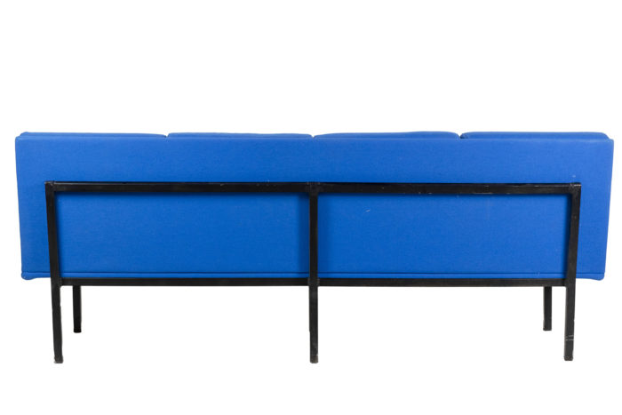 Bench in black lacquered metal - back
