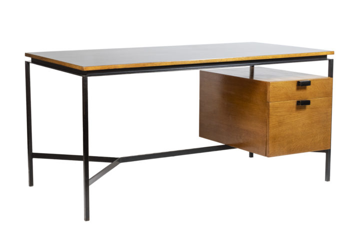 Pierre Paulin, Desk in oak and metal, 1950s - 3:4