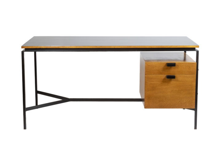 Pierre Paulin, Desk in oak and metal, 1950s - face