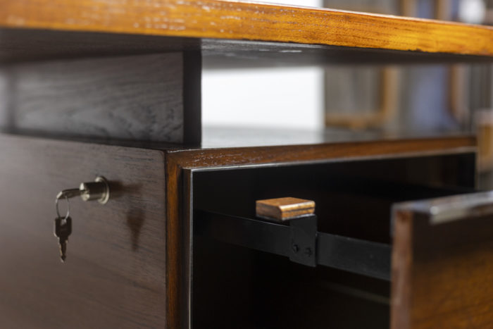 Desk in teak and chrome metal - keys bis