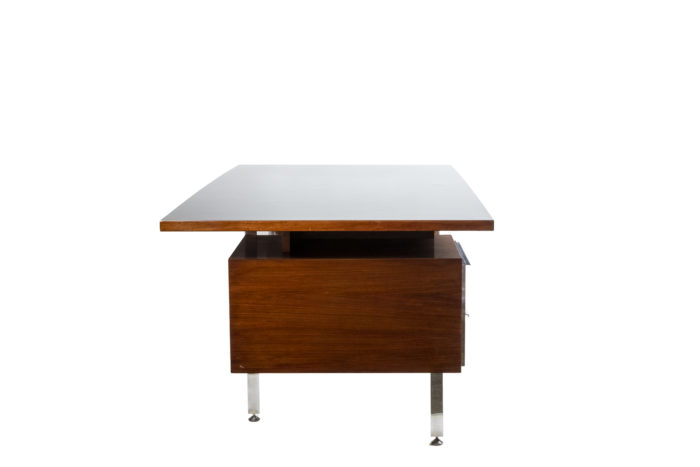 Desk in teak and chrome metal - profile
