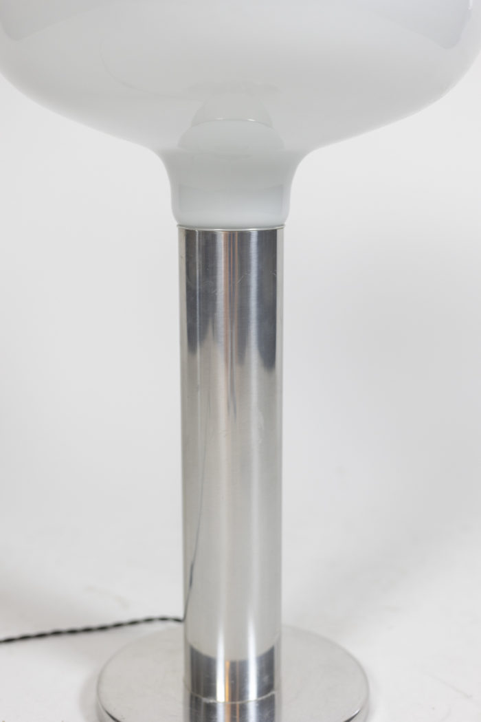 Lamp in aluminium and opaline - métal