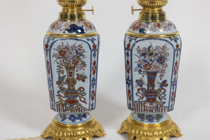Pair of lamps in porcelain of Imari, circa 1880 - other detail