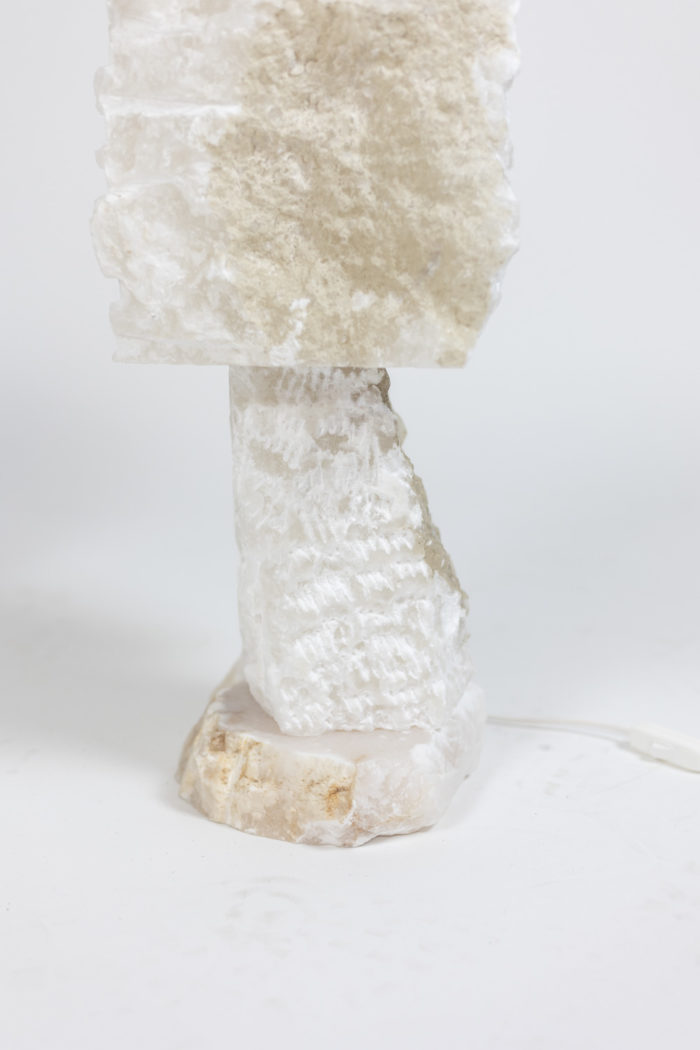 Pair of alabaster lamps, contemporary work - base