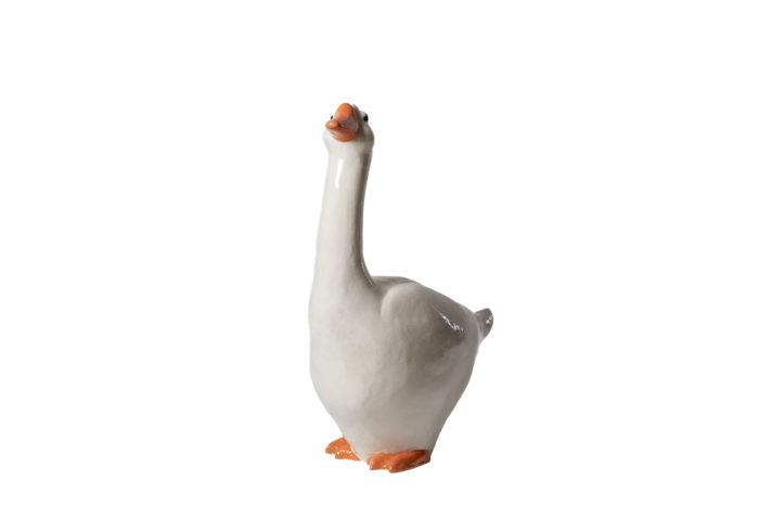 Valérie Courtet, Glazed sandstone goose, contemporary work - face