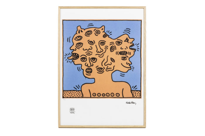 Keith Haring, Sérigraphie numérotée et signée - face