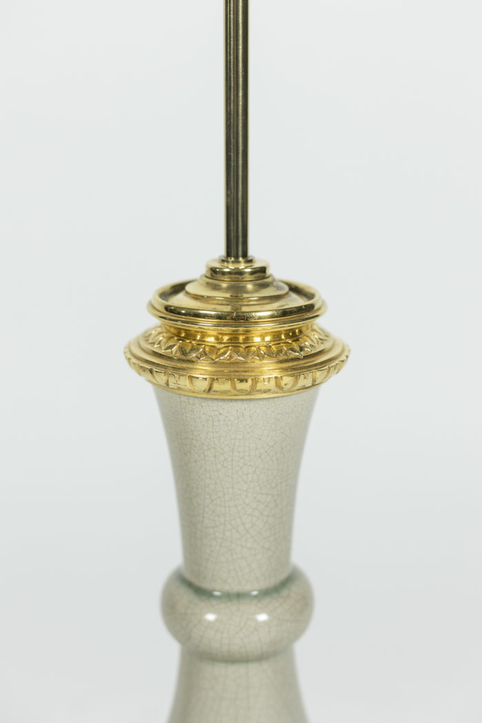 Lamp in bronze and celadon porcelain, circa 1880 - top of the mounth