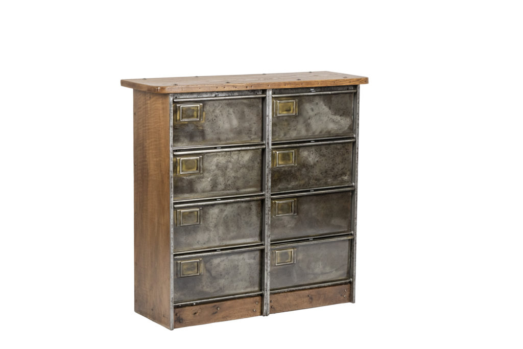 Clamshell File Cabinet in industrial style, 1950s