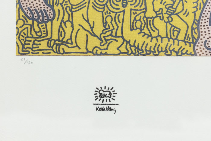 Sérigraphie originale de Keith Haring - estampille