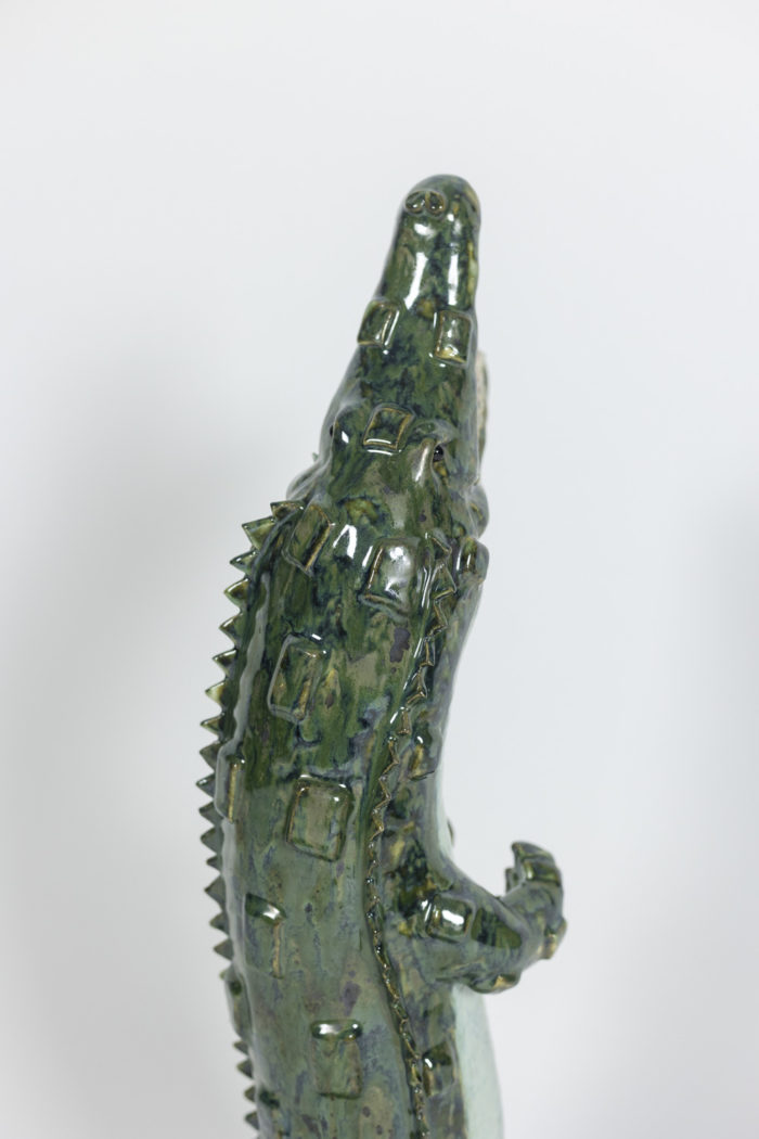 Valérie Courtet, Corcodile in ceramic, contemporary work - dorsal