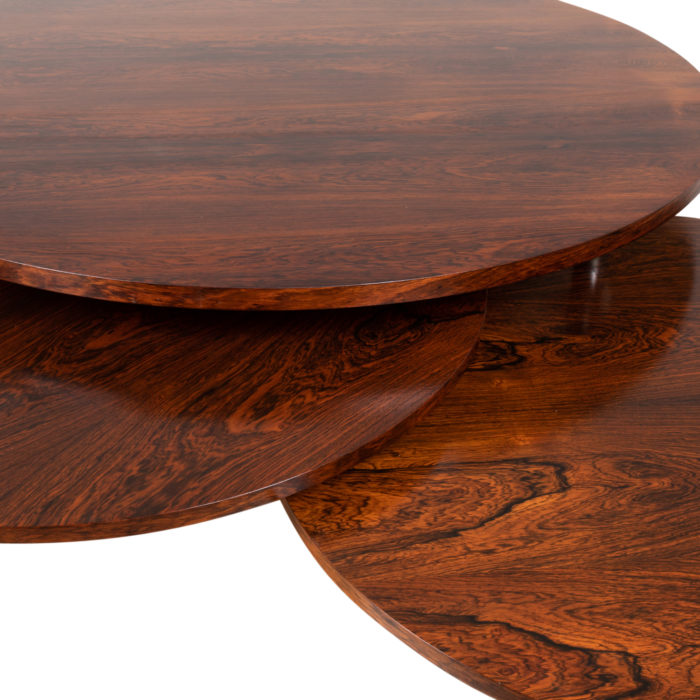 Coffee table with four shelves in rosewood, 1970s - 3 tray