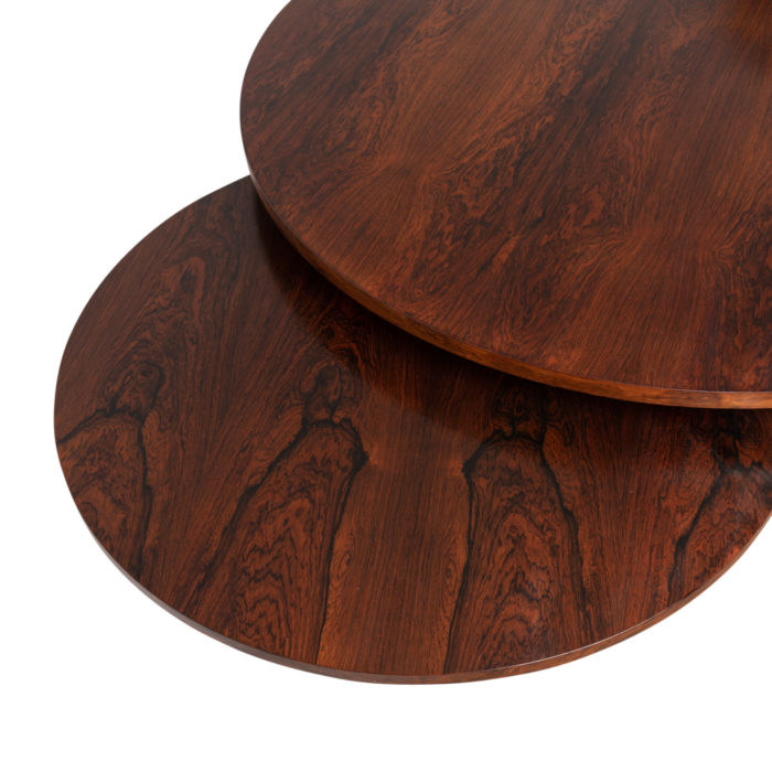 Coffee table with four shelves in rosewood, 1970s - detail of a tray