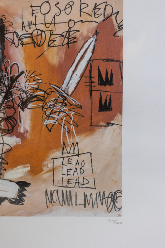 Jean-Michel Basquiat, sérigraphie - focus